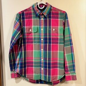 Polo Ralph Lauren Cotton Multicolor Plaid Button Up Shirt - Size Small